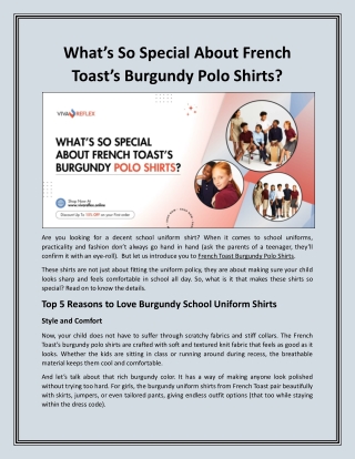 What’s So Special About French Toast’s Burgundy Polo Shirts