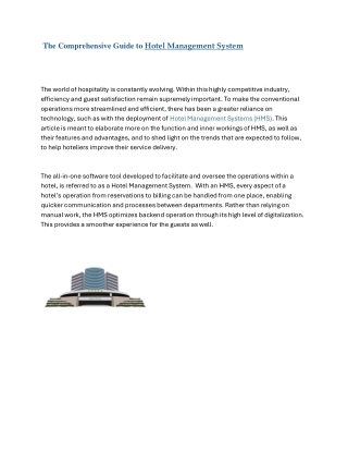 Complete Hotel Management System