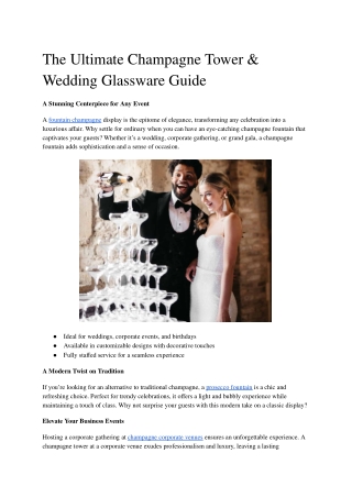 The Ultimate Champagne Tower & Wedding Glassware Guide for social