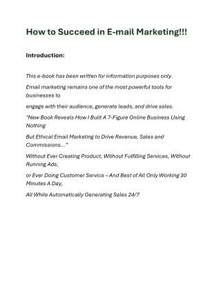 How to Succeed in E-mail Marketing Strategy