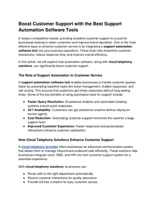 Boost Customer Support with the Best Support Automation Software Tools