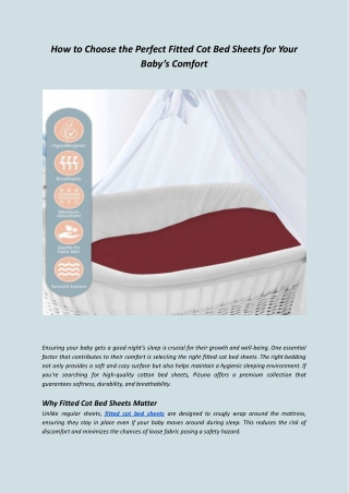 How to Choose the Perfect Fitted Cot Bed Sheets for Your Baby’s Comfort