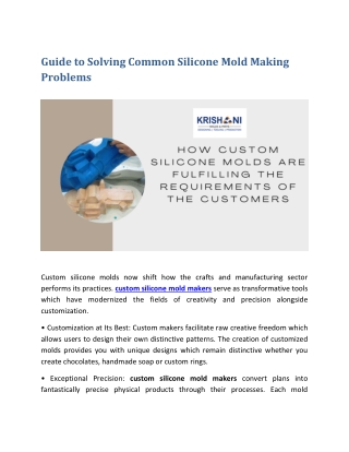 Guide to Solving Common Silicone Mold Making Problems