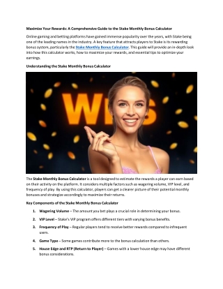 Stake Weekly Earnings Calculator