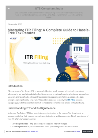 Mastering ITR Filing: A Complete Guide to Hassle-Free Tax Returns