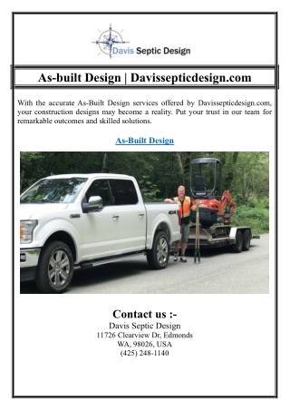 As-built Design | Davissepticdesign.com