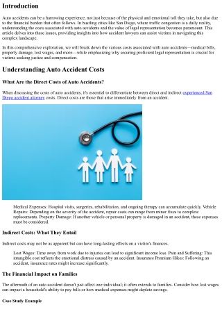 Exploring the Costs of Auto Accidents and the Value of Legal Representation in S