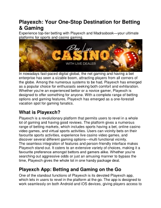 Playexch: Your One-Stop Destination for Betting & Gaming