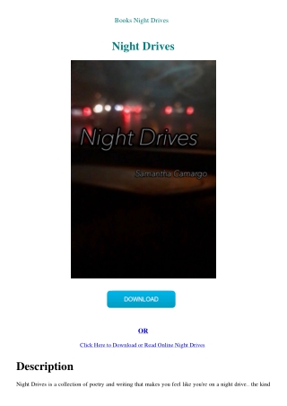 Books  Night Drives