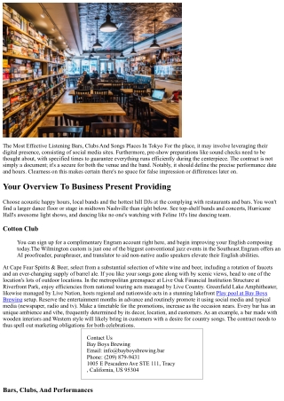 Online Music Reserving For Bars