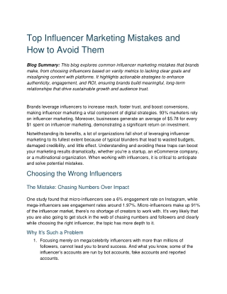 Top Influencer Marketing Mistakes and How to Avoid Them