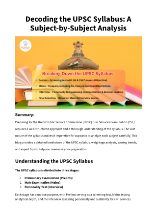 Decoding the UPSC Syllabus_ A Subject-by-Subject Analysis