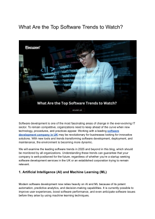 What Are the Top Software Trends to Watch
