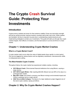 The Crypto Crash Survival Guide Protecting Your Investments