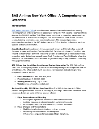 SAS Airlines New York Office