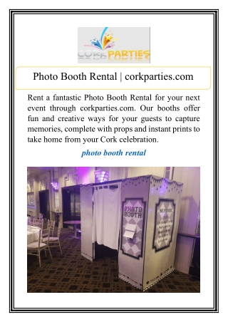 Photo Booth Rental | corkparties.com