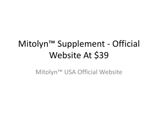 Mitolyn™ Supplement - Official Website At $39