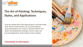 The Art of Painting Techniques -Styles And Applications