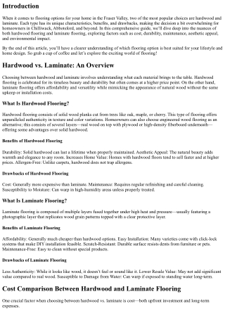 Hardwood vs. Laminate: Which Flooring Option is Right for Your Fraser Valley Hom