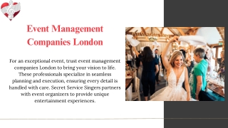 Event Management Companies London