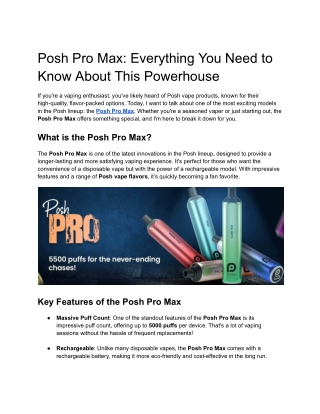 Posh Pro Max
