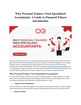 Why Personal Trainers Need Specialized Accountants