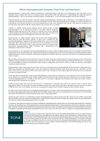 Effective Hyperpigmentation Treatments - What Works And What Doesn’t