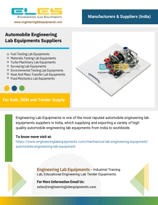 Automobile Engineering Lab Equipment Suupliers