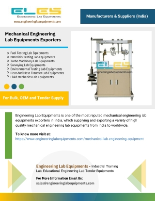 Mechanical Engineering Lab Equipments Exporters