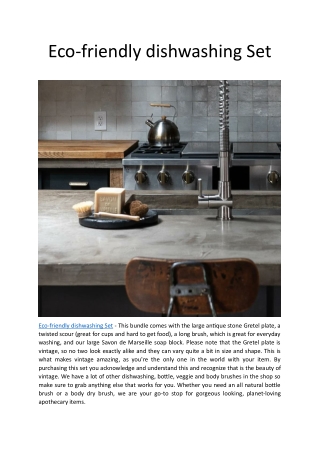 Eco-friendly dishwashing Set