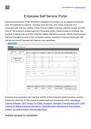 Employee Self Service Portal