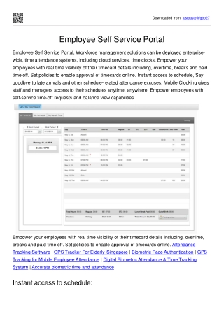 Employee Self Service Portal