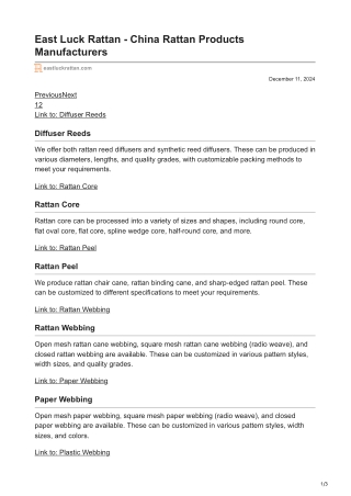 East Luck Rattan - China Rattan Products Manufacturers