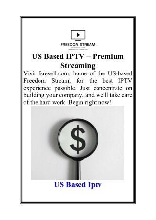 US Based IPTV  Premium Streaming