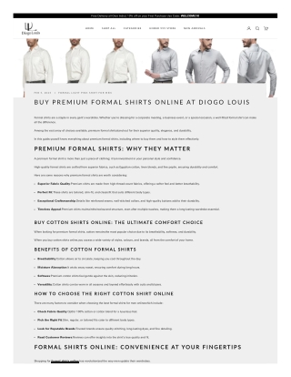 Buy Premium Formal Shirts Online at Diogo Louis
