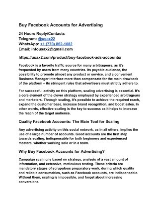 Buy Facebook Accounts for Advertising