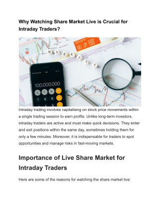 Why Watching Share Market Live is Crucial for Intraday Traders