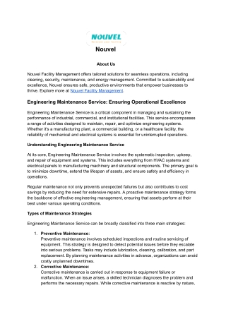 Engineering Maintenance Service