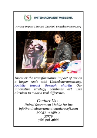 Artistic Impact Through Charity | Unitedsacrament.org