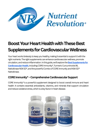 Boost Your Heart Health with These Best Supplements for Cardiovascular Wellness