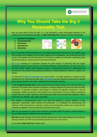 Big 5 test