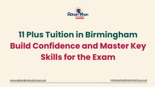 11 Plus Tuition in Birmingham Build Confidence and Master Key Skills for the Exam