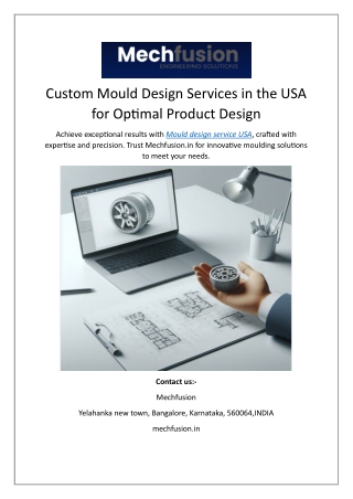 Custom Mould Design Services in the USA for Optimal Product Design