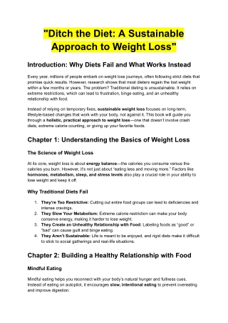 Ditch the Diet A Sustainable Approach to Weight Loss