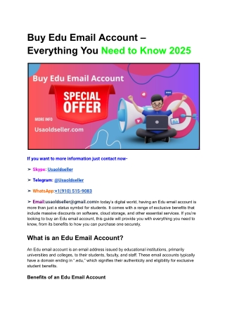 Buy Edu Email Account – Everything You Need to Know 2025