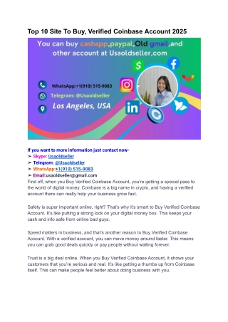 Top 10 Site To Buy, Verified Coinbase Account 2025 (1)