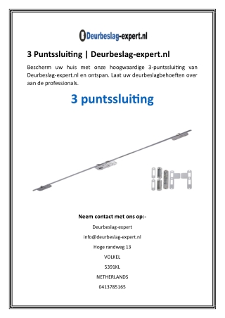 3 Puntssluiting  Deurbeslag-expert.nl