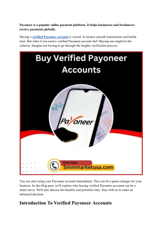 Payoneer is a popular online payment platform
