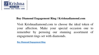 Buy Diamond Engagement Ring  Krishnadiamond.com