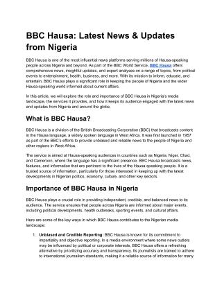 BBC Hausa_ Latest News & Updates from Nigeria